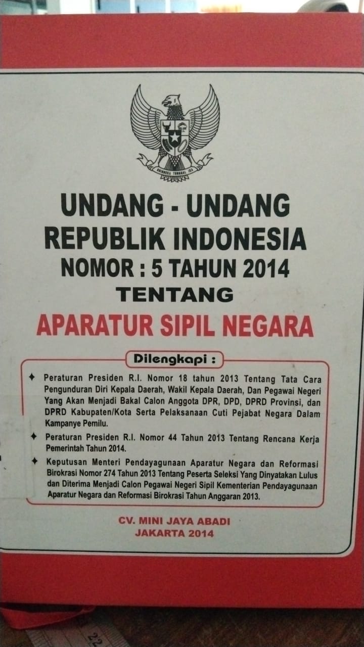 Undang-Undang Republik Indonesia Nomor 5 Tahun 2014 Tentang Aparatur Sipil Negara